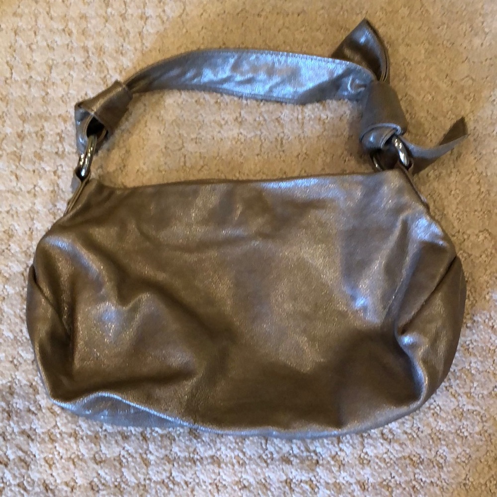 Silver gray Banana Republic purse.